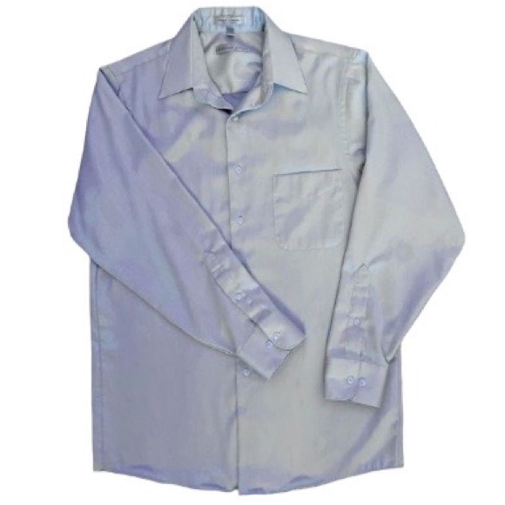 Geoffrey Beene Men's Silver Dress Shirt Satin Formal Business Fancy